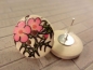 Preview: bunte Blumen Holzknopf Ohrstecker Natur Button
